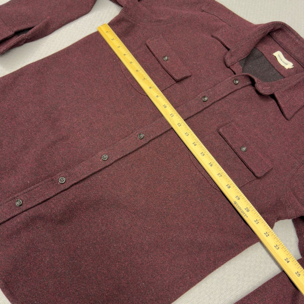 Taylor Stitch Wool Blend Maritime Shirt Mens 42 Large Burgundy Overshirt Shacket - Picture 7 of 7